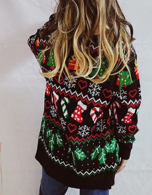 Load image into Gallery viewer, Printed Button Up V-Neck Long Sleeve Cardigan with Pockets
