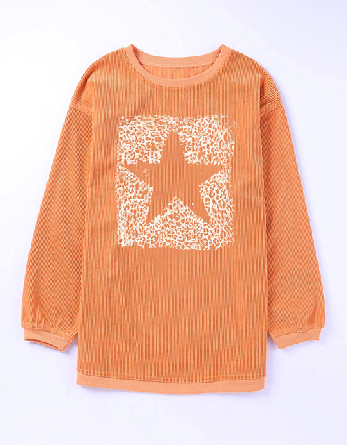 Load image into Gallery viewer, Star Round Neck Long Sleeve Oversize Sweatshirt
