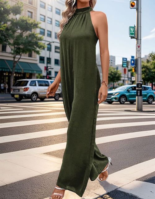 Load image into Gallery viewer, Perfee Tied Grecian Wide Leg Jumpsuit
