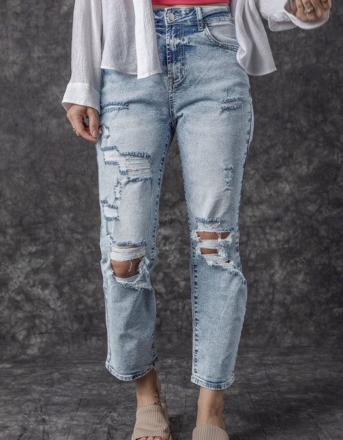 Load image into Gallery viewer, Distressed High Waist Jeans
