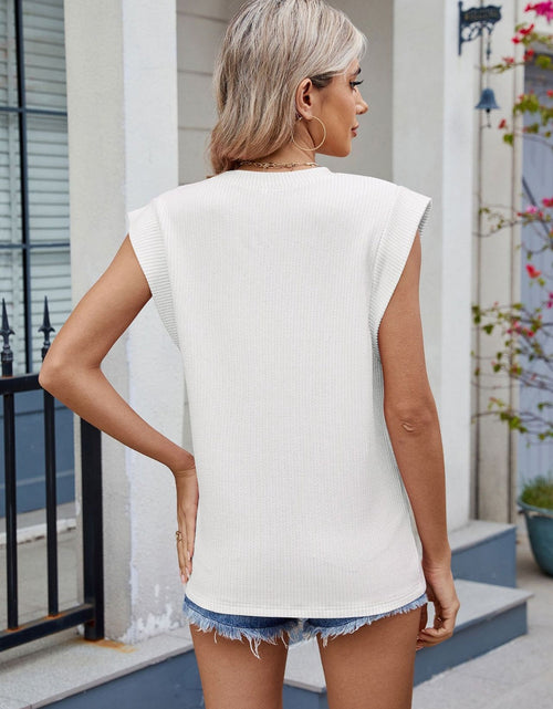 Load image into Gallery viewer, Corded Rib Round Neck T-Shirt
