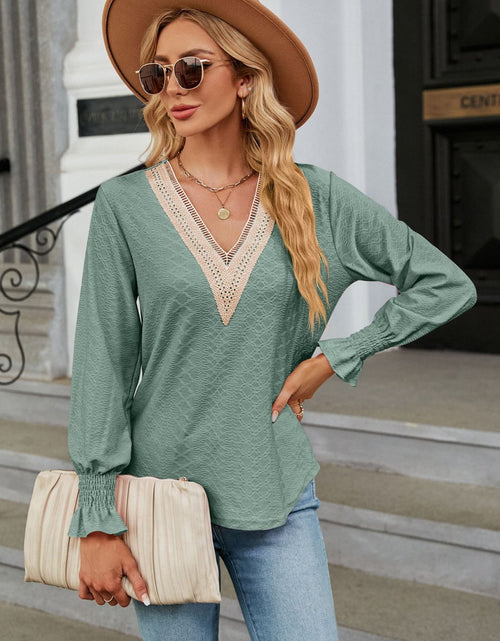 Load image into Gallery viewer, V-Neck Flounce Sleeve Blouse
