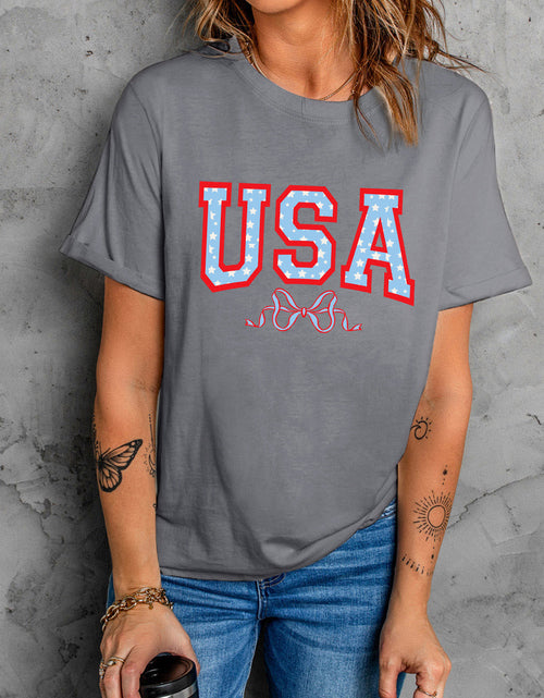 Load image into Gallery viewer, USA Round Neck Short Sleeve T-Shirt
