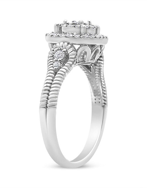 Load image into Gallery viewer, .925 Sterling Silver 1/3 Cttw Miracle Set Round-Cut Diamond Cocktail Ring (H-I Color, I1-I2 Clarity) by Haus of Brilliance
