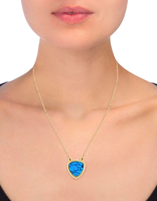 Load image into Gallery viewer, Donatello Gian 14K Gold Plated Genuine Turquoise Necklace by Donatello Gian

