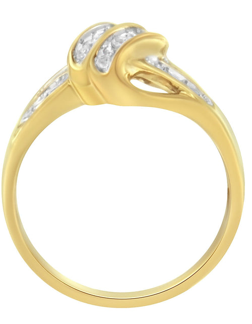 Load image into Gallery viewer, 10K Yellow Gold Plated .925 Sterling Silver 1.0 Cttw Diamond Flower Cluster Open Halo Floral Ring (J-K Color, I2-I3 Clarity) by Haus of Brilliance
