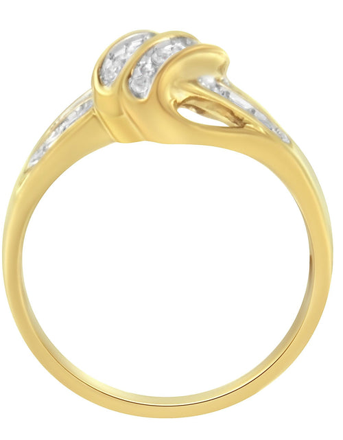 Load image into Gallery viewer, 10K Yellow Gold Plated .925 Sterling Silver 1.0 Cttw Diamond Flower Cluster Open Halo Floral Ring (J-K Color, I2-I3 Clarity) by Infinite Jewels

