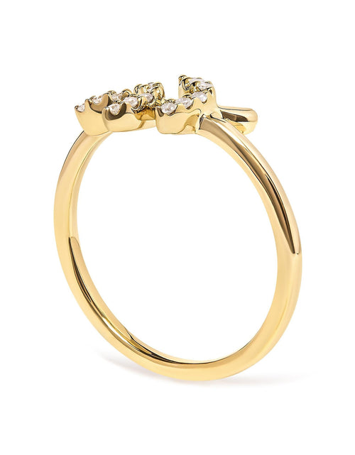 Load image into Gallery viewer, 10K Yellow Gold 1/10 Cttw Diamond Leaf and Branch Ring (H-I Color, I1-I2 Clarity) by Infinite Jewels
