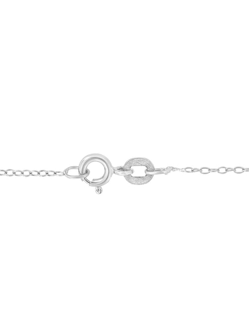 Load image into Gallery viewer, .925 Sterling Silver Diamond Accent Cross Ribbon 18" Pendant Necklace (I-J Color, I2-I3 Clarity) by Haus of Brilliance
