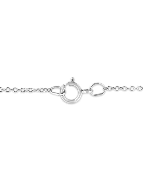 Load image into Gallery viewer, Matte Finished .925 Sterling Silver Diamond Accent Double Flower Shape 18" Satin Finished Pendant Necklace (I-J Color, I1-I2 Clarity) by Infinite Jewels
