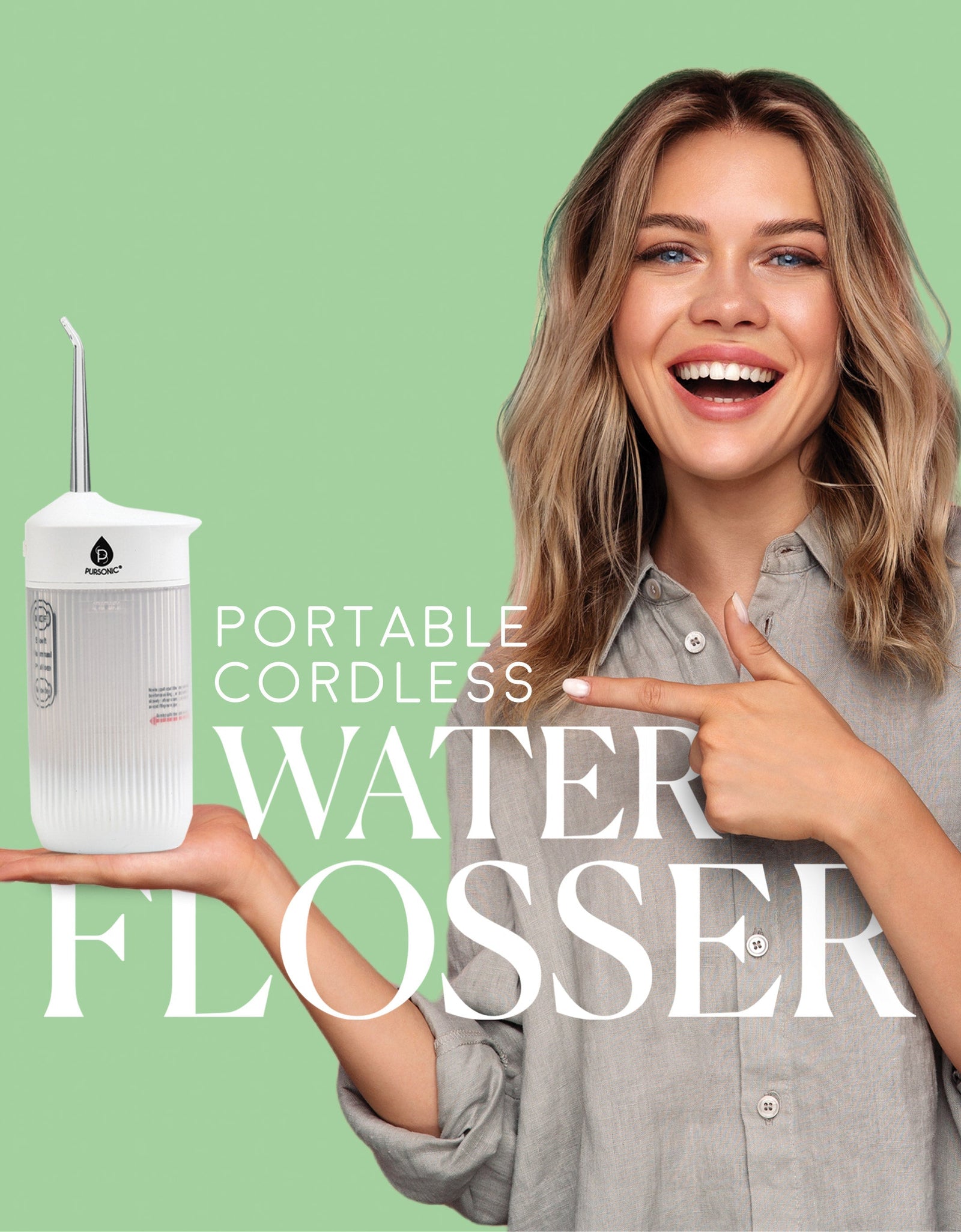Portable USB Rechargeable Collapsible Water Flosser by Pursonic