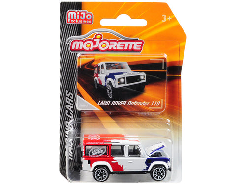 Load image into Gallery viewer, Land Rover Defender 110 White/Red/Blue "Above and Beyond" "Racing Cars" 1/60 Diecast Model Car by Majorette
