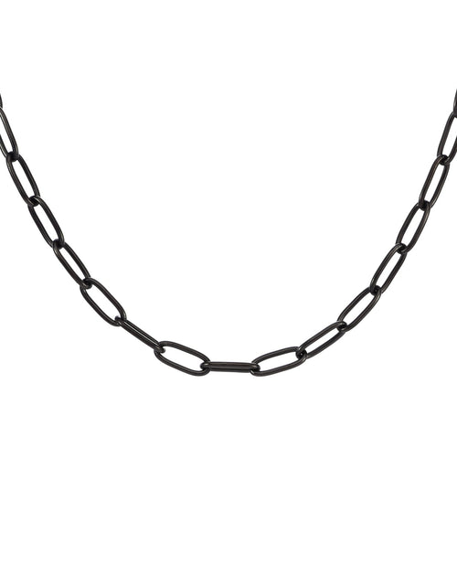 Load image into Gallery viewer, C400B B.Tiff Black 2 Clasps Oval Paperclip Link Chain Necklace by B.Tiff New York
