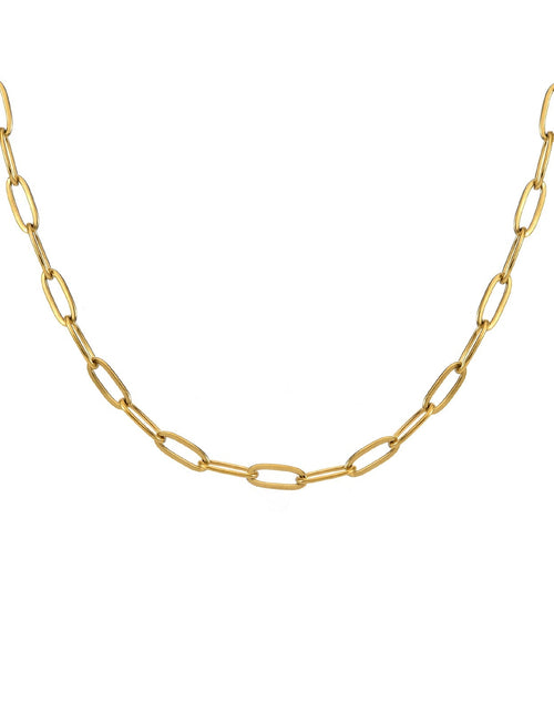 Load image into Gallery viewer, C400G B.Tiff Gold 2 Clasps Oval Paperclip Link Chain Necklace by B.Tiff New York
