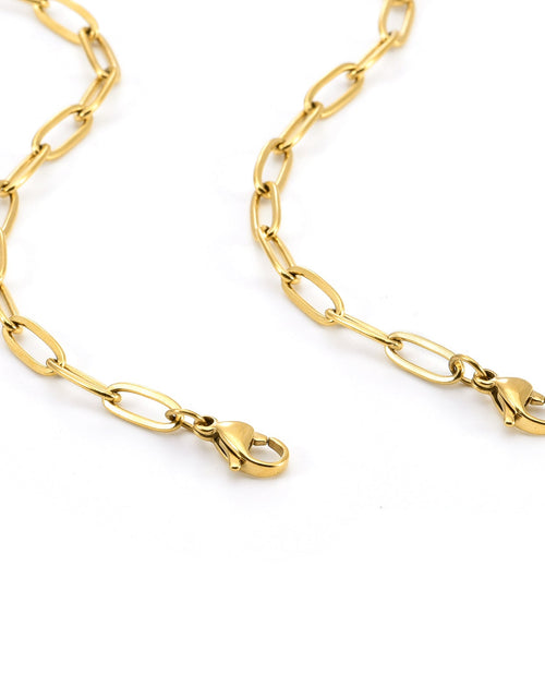 Load image into Gallery viewer, C400G B.Tiff Gold 2 Clasps Oval Paperclip Link Chain Necklace by B.Tiff New York
