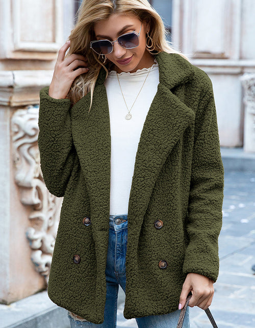 Load image into Gallery viewer, Ivy Lane Full Size Lapel Collar Sherpa Coat
