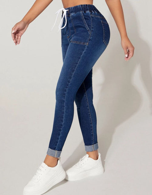 Load image into Gallery viewer, Drawstring Cropped Jeans
