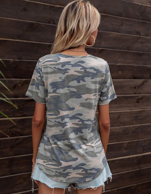 Load image into Gallery viewer, Glitter V-Neck Short Sleeve Tee Shirt
