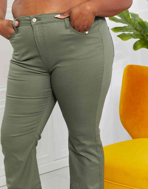 Load image into Gallery viewer, Zenana Clementine Full Size High-Rise Bootcut Jeans in Olive
