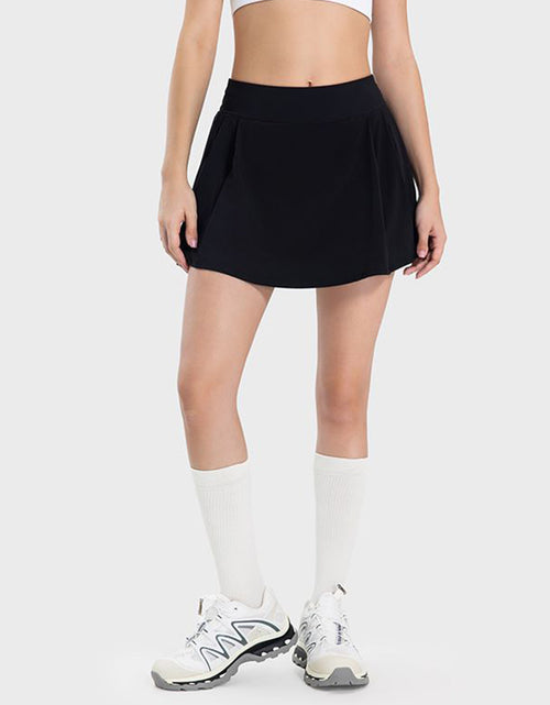 Load image into Gallery viewer, Millennia Pleated Detail Mid-Rise Waist Active Skirt

