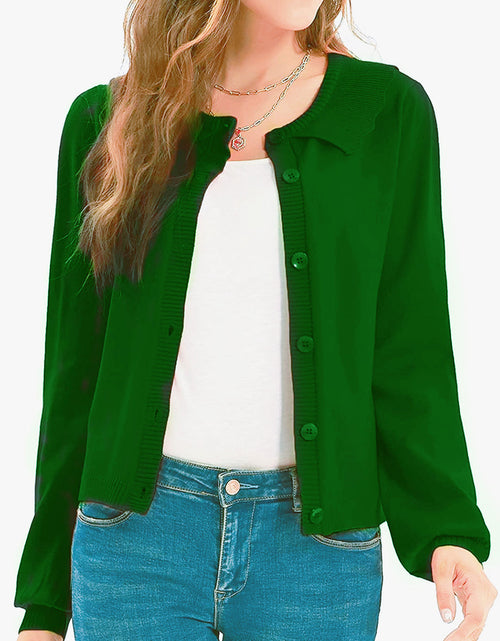 Load image into Gallery viewer, Collared Long Sleeve Button Down Cardigan
