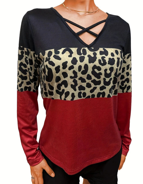Load image into Gallery viewer, Crisscross Color Block Long Sleeve T-Shirt
