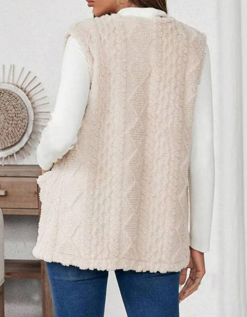 Load image into Gallery viewer, Fuzzy Open Front Vest with Pockets

