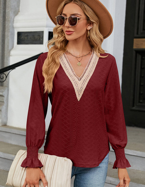 Load image into Gallery viewer, V-Neck Flounce Sleeve T-Shirt
