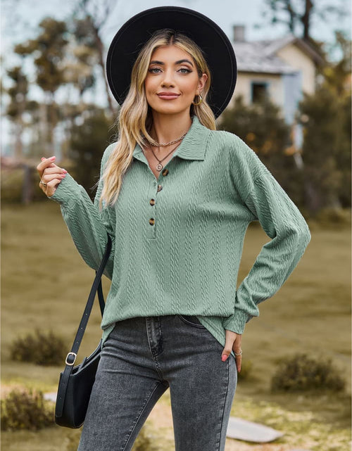 Load image into Gallery viewer, Collared Neck Long Sleeve Blouse
