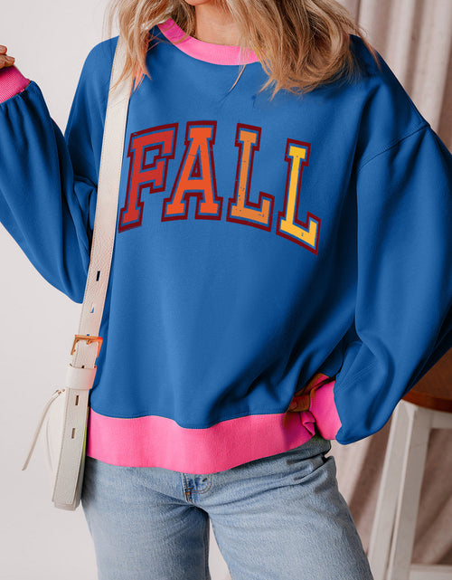 Load image into Gallery viewer, Letter Graphic Contrast Long Sleeve Sweatshirt
