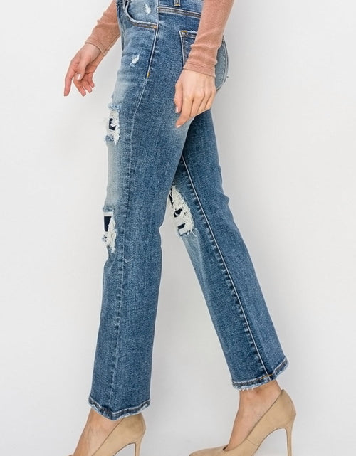 Load image into Gallery viewer, Risen Full Size High Rise Distressed Ankle Flare Jeans
