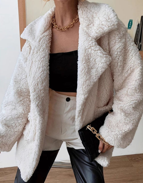 Load image into Gallery viewer, Fuzzy Open Front Long Sleeve Coat
