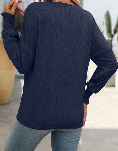Load image into Gallery viewer, Mandy Textured Notched Lantern Sleeve T-Shirt
