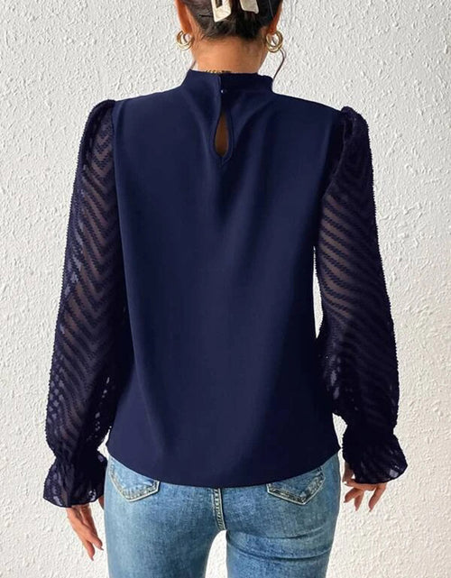 Load image into Gallery viewer, Mock Neck Flounce Sleeve Blouse
