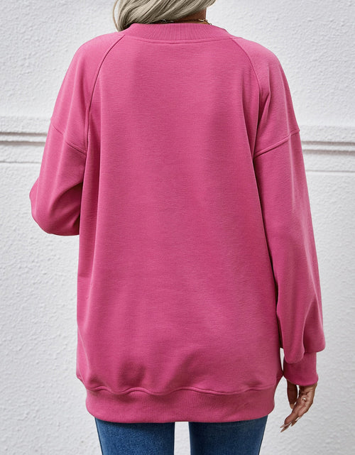 Load image into Gallery viewer, Round Neck Drop Shoulder Long Sleeve Sweatshirt
