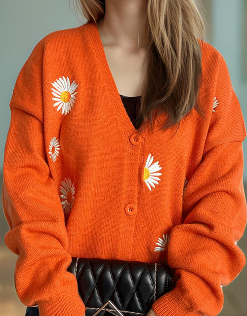 Load image into Gallery viewer, Daisy Button Up V-Neck Cardigan
