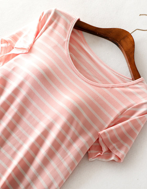Load image into Gallery viewer, Striped Round Neck Short Sleeve Dress
