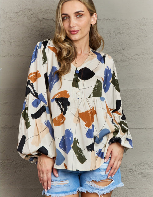 Load image into Gallery viewer, Hailey &amp; Co Wishful Thinking Multi Colored Printed Blouse
