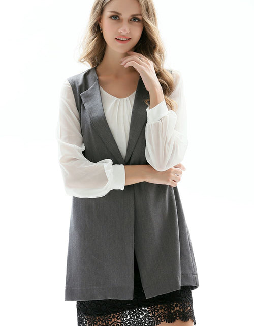 Load image into Gallery viewer, One-Button Sleeveless Longline Blazer
