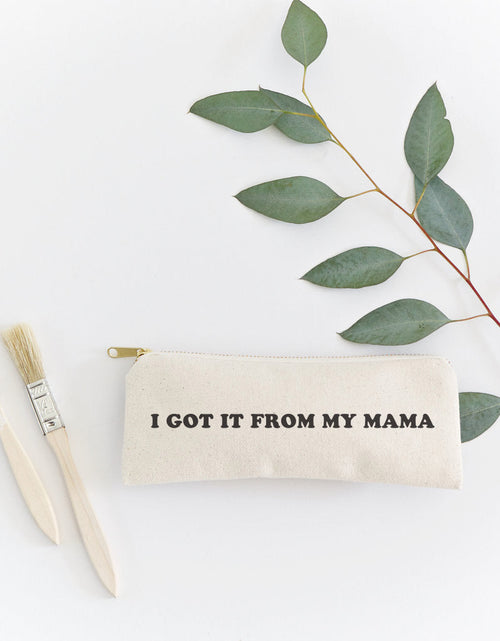 Load image into Gallery viewer, I Got it From My Mama Cotton Canvas Pencil Case and Travel Pouch by The Cotton &amp; Canvas Co.

