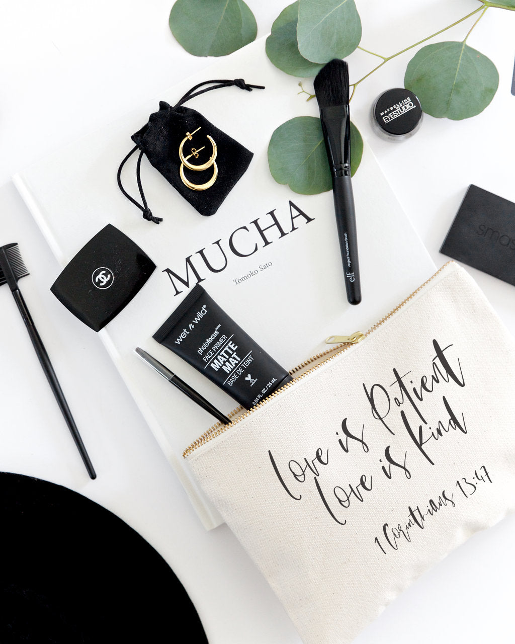 Love is Patient Love is Kind Cotton Canvas Cosmetic Bag by The Cotton & Canvas Co.