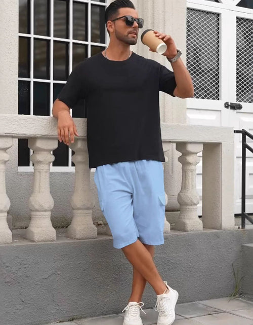 Load image into Gallery viewer, Men's Full Size Drawstring Shorts with Cargo Pockets Plus Size
