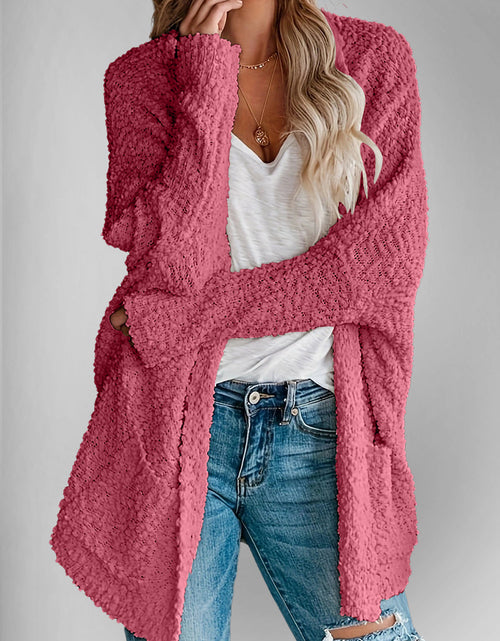 Load image into Gallery viewer, Double Take Pocketed Open Front Long Sleeve Cardigan
