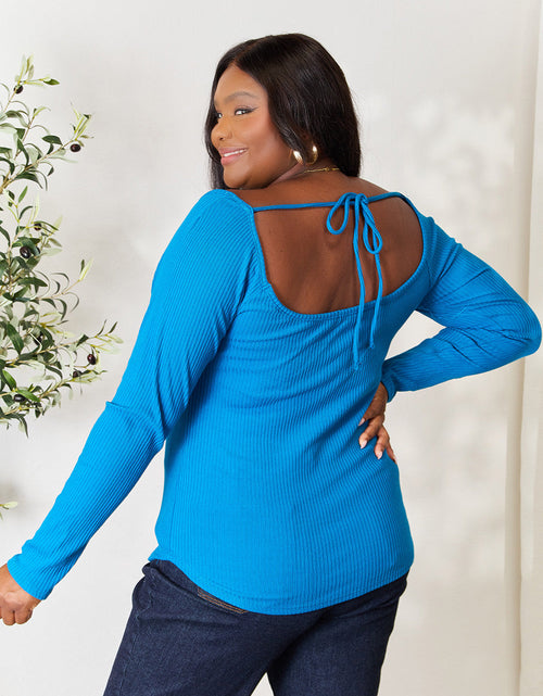 Load image into Gallery viewer, Culture Code Full Size Ribbed Sweetheart Neck Knit Top
