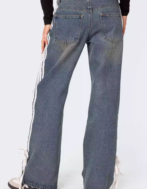 Load image into Gallery viewer, Side Striped Loose Fit Jeans
