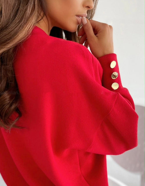Load image into Gallery viewer, V-Neck Long Sleeve Sweatshirt
