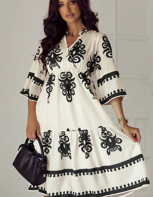 Load image into Gallery viewer, Printed Half Sleeve Knee Length Dress
