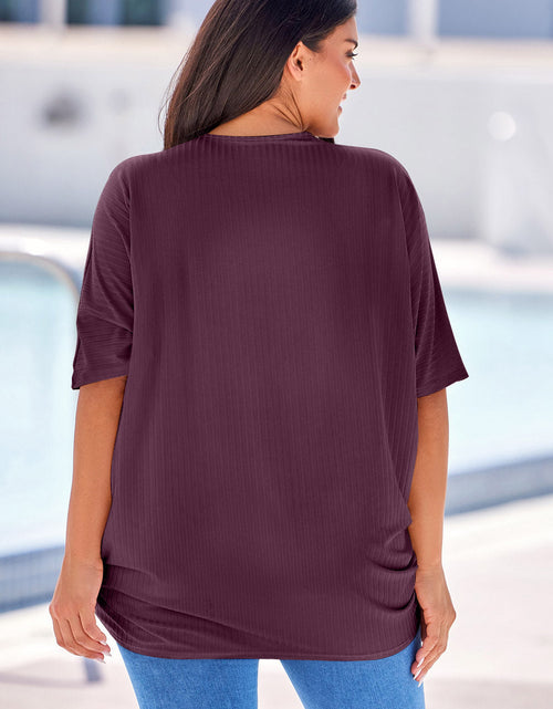 Load image into Gallery viewer, Plus Size Ribbed Cocoon Cover Up
