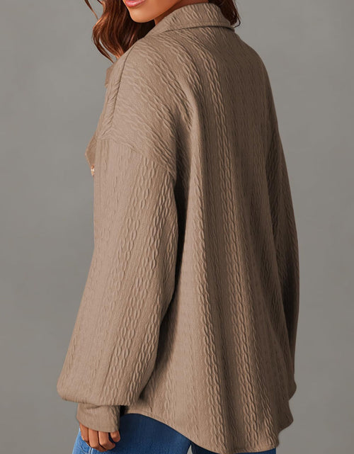 Load image into Gallery viewer, Textured Button Up Long Sleeve Shacket
