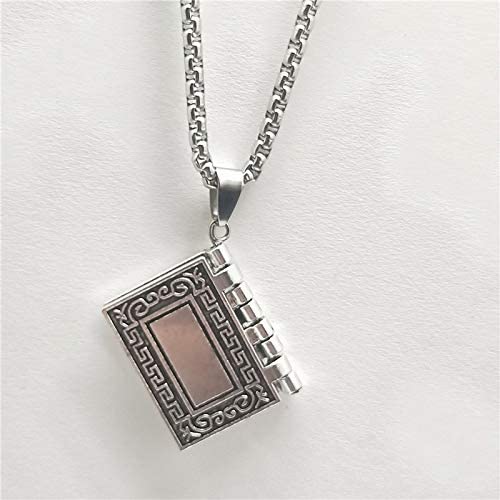 Load image into Gallery viewer, Holy Bible Book Pendant Necklace Openable Prayer Bible Verse Religious Christian Necklace _mkpt by Js House
